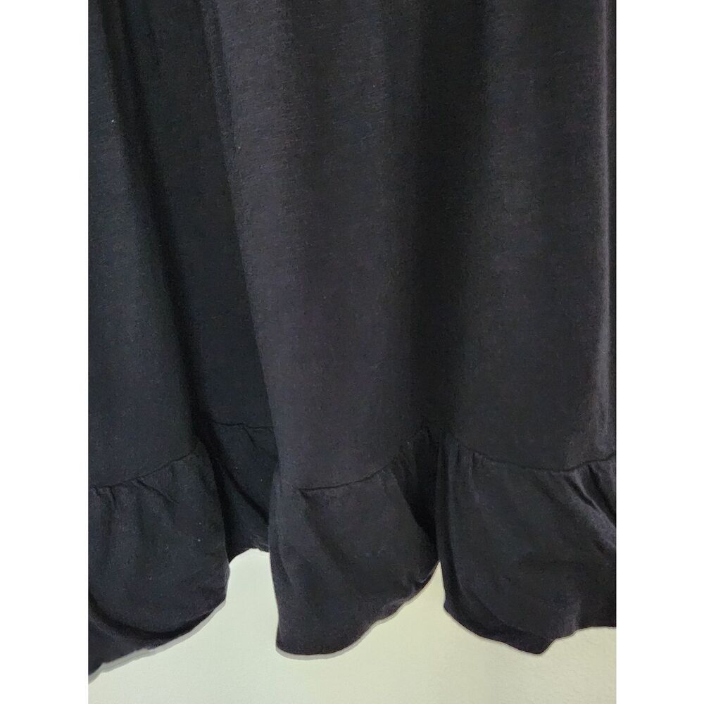 GAP Womens Black Sleeveless Swing Mini Dress Rufflr Trim Pockets Size XL - Picture 2 of 6